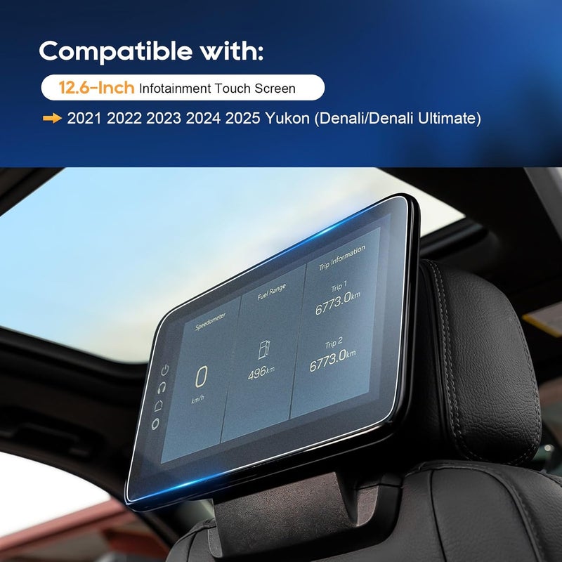 LFOTPP For 2025 GMC Yukon Screen Protector - (2pcs) 2021~2025 Yukon (Denali/Denali Ultimate) 12.6 inch Touchscreen [ClearMatAG+] 2021~2025 Yukon Accessories Anti Glare 9H Hardness Tempered Glass - Image 4